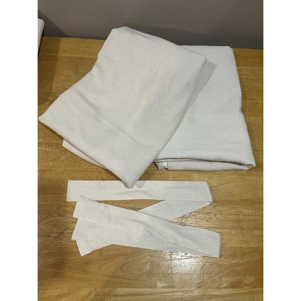 IKEA Lenda Rod Pocket Pleat Curtains 2 Panels Drapes‎ Natural Beige 55x84